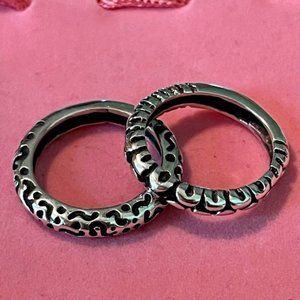DIAN MALOUF STACKING RING SET OF TWO SZ. 7.25